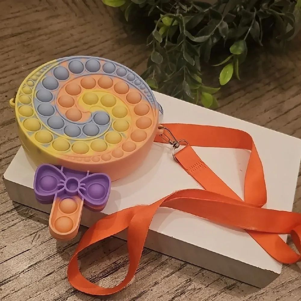 Colorful Lollipop Pop It Fidget Crossbody Bag